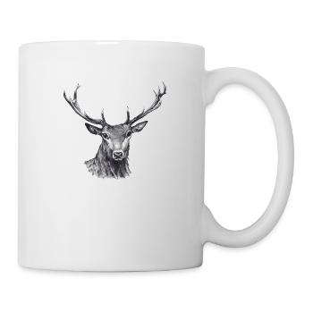 Hirsch - Tasse - Weiß - Rechts