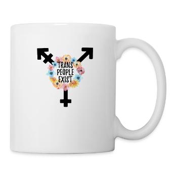 Les personnes trans existent cool en disant LGBTQI + - Mug blanc - blanc - Droite
