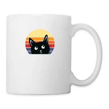 Katzenhaare Schwarze Katze Liebhaber Retro Lustig - Tasse - Weiß - Rechts
