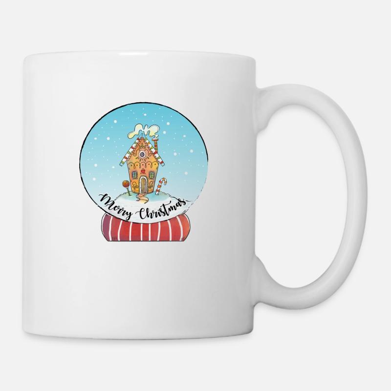 Schneekugel merry christmas - Tasse - Weiß