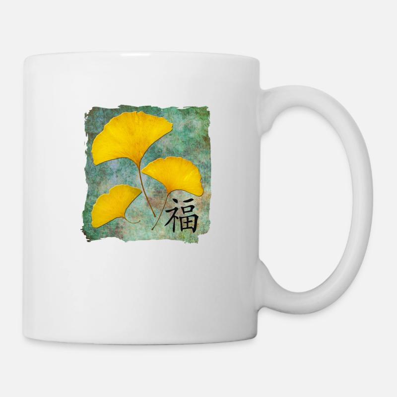 Ginkgo Feng Shui Design Bonheur - Mug blanc - blanc
