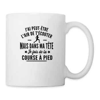 je fais de la course à pied - cadeau humour femme - Mug blanc - blanc - Droite