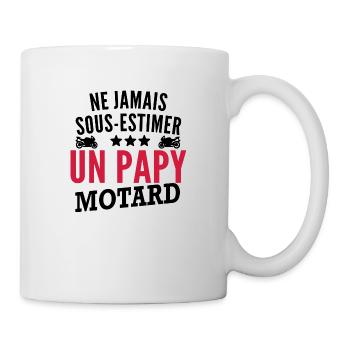 ne jamais sous estimer un papy motard - Mug blanc - blanc - Droite