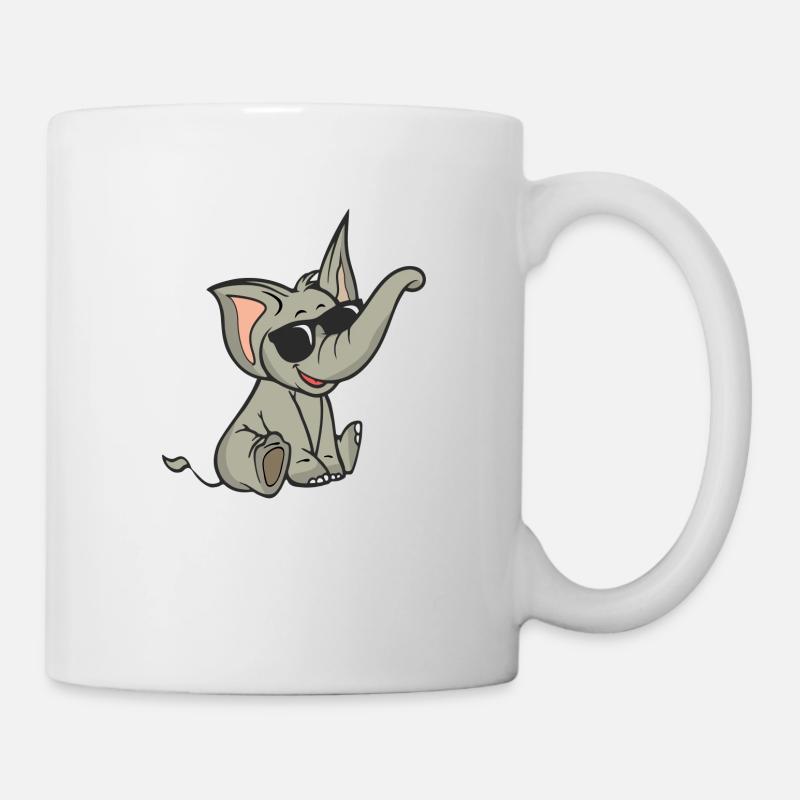 Bébé éléphant avec des lunettes de soleil - Mug blanc - blanc