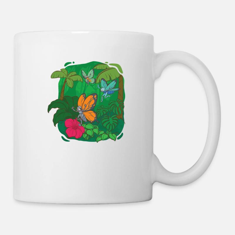 Papillons - Mug blanc - blanc