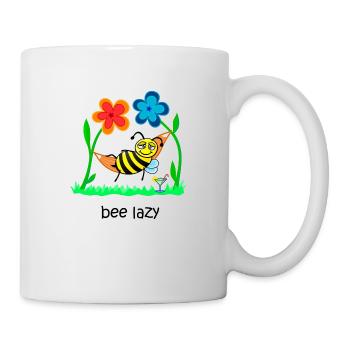 bee lazy, faule Biene, süße Biene, lustige Tiere - Tasse - Weiß - Rechts