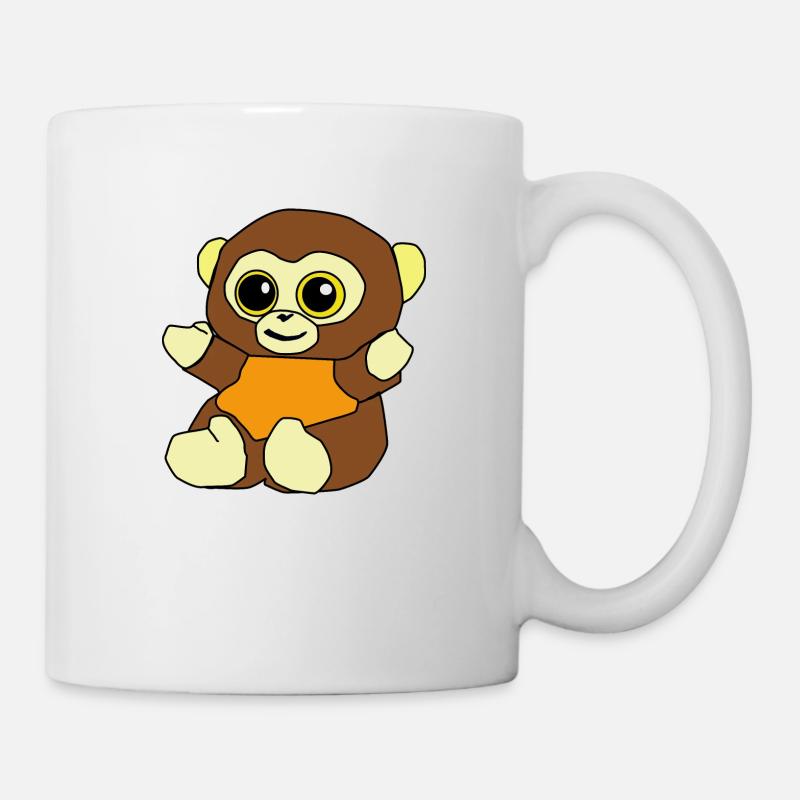 Animal mignon de dessins animés de singe - Mug blanc - blanc