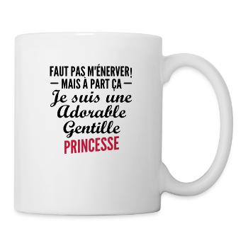 je suis une adorable gentille princesse - Mug blanc - blanc - Droite