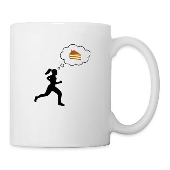 Le coureur pense au gâteau - Mug blanc - blanc - Droite