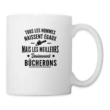 les meilleurs deviennent bûcherons - humour hommes - Mug blanc - blanc - Droite