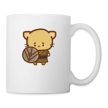 Chat Viking avec un bouclier - Mug blanc - blanc - Droite