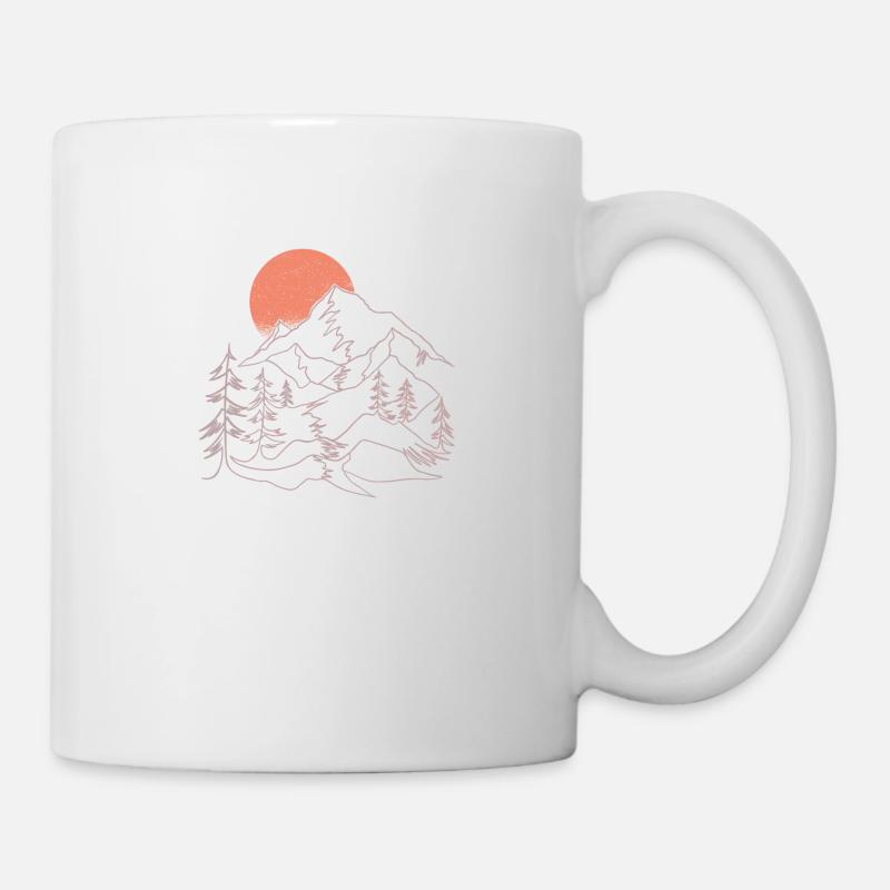 Montagnes - paysage au coucher du soleil - Mug blanc - blanc