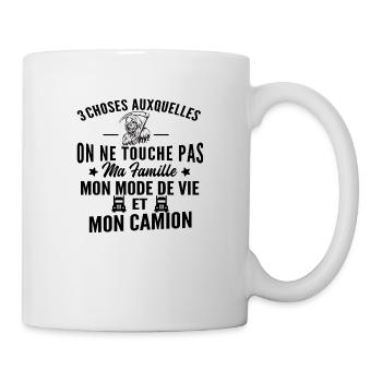 humour routier - ma famille mon camion - Mug blanc - blanc - Droite