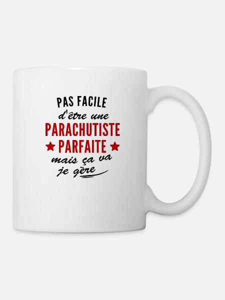 parachutiste parfaite / humour femme parapente - Mug blanc - blanc