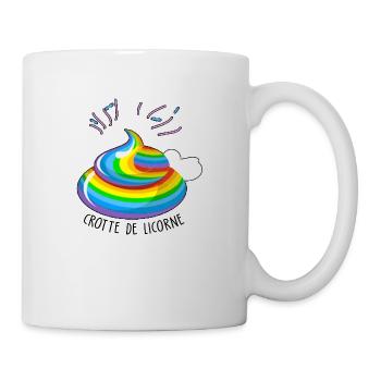 crotte de licorne / poopycorn / humour licorne - Mug blanc - blanc - Droite