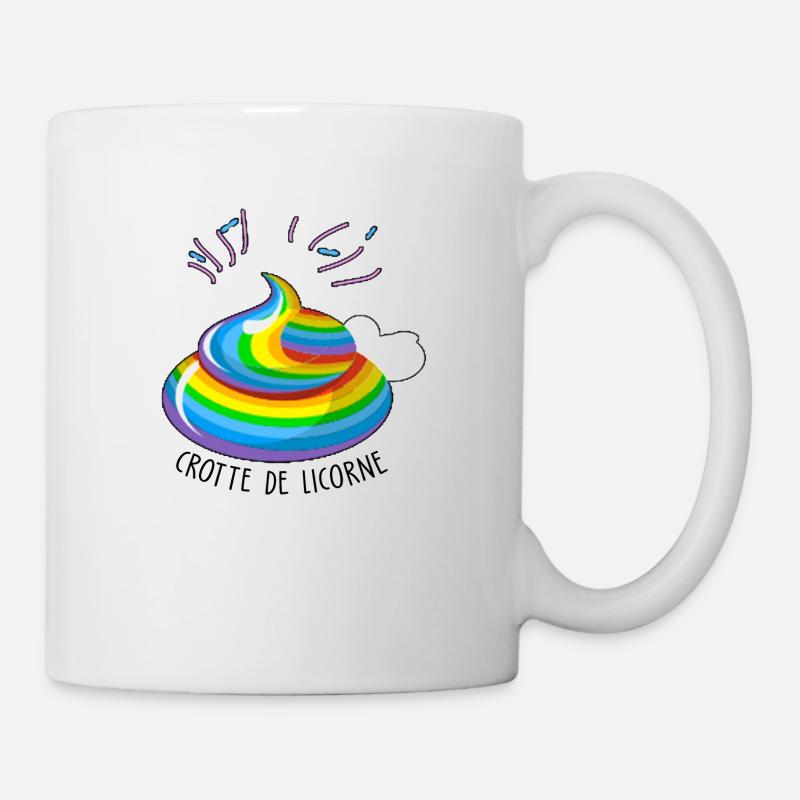 crotte de licorne / poopycorn / humour licorne - Mug blanc - blanc