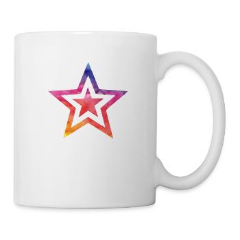 Farbiger Stern - Tasse - Weiß - Rechts