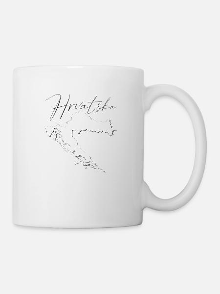 Kroatien Landkarte als Umriss HR - Tasse - Weiß