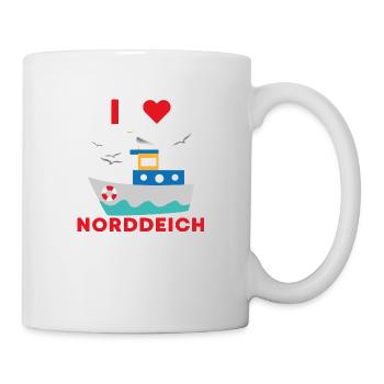 Ich liebe Norddeich Norden Ostfriesland Nörddiek - Tasse - Weiß - Rechts