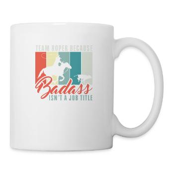 Team Roping Design pour Team Roper Funny Cowboy - Mug blanc - blanc - Droite