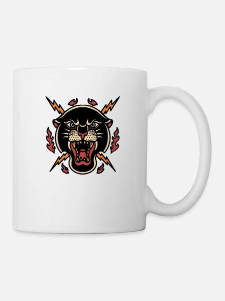Panther Berg lion Flashe Super Tattoo Design - Mug blanc - blanc