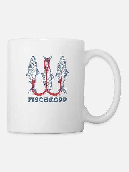 Fischkopp Hering Meer Logo - Tasse - Weiß