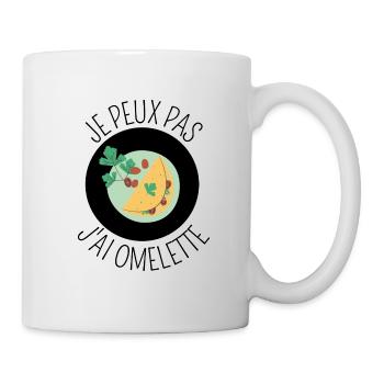 je peux pas j'ai omelette oeuf cuisine plat repas - Mug blanc - blanc - Droite