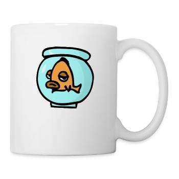 Gelangweilter Fisch - Tasse - Weiß - Rechts