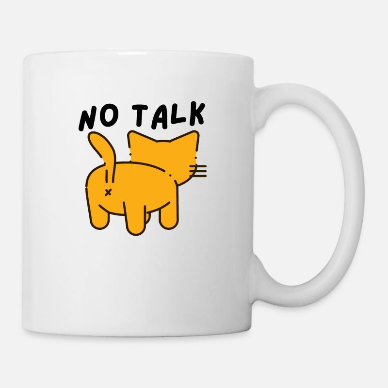 No talk cat back - Mug - white