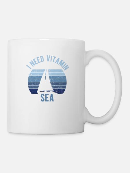 Voilier I need Vitamin Sea - Mug blanc - blanc