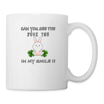 fuck you in my smile statement trend meme funny - Mug - white - Right