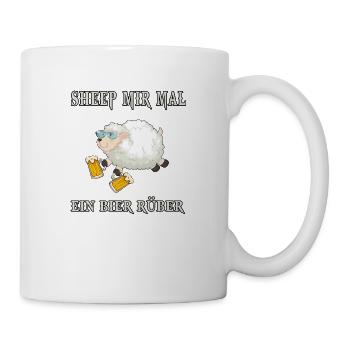 boire de la bière en disant le temps des moutons - Mug blanc - blanc - Droite
