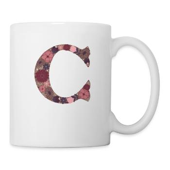 Blumenbuchstabe C - Tasse - Weiß - Rechts