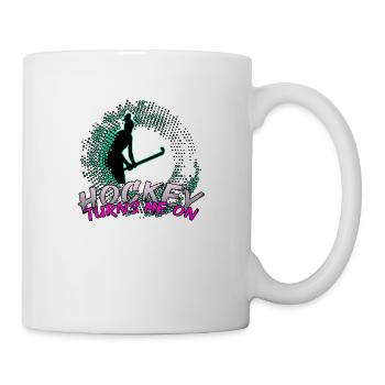 hockey girl field hockey turns hockey player ladies - Mug - white - Right