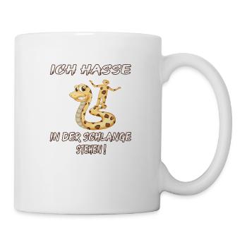 ich hasse in der schlange stehen lustig warte meme - Tasse - Weiß - Rechts