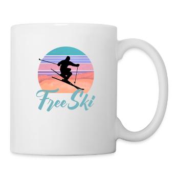 Free Ski, Wintersport, Skifahren, Slalomfahren, Sk - Tasse - Weiß - Rechts