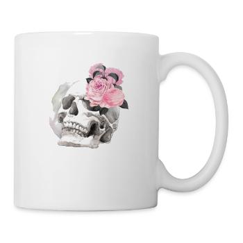 Night flowers gothic goth skull death skull punk - Mug - white - Right