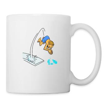 Plongée depuis le plongeoir, plongée. natation, natation - Mug blanc - blanc - Droite