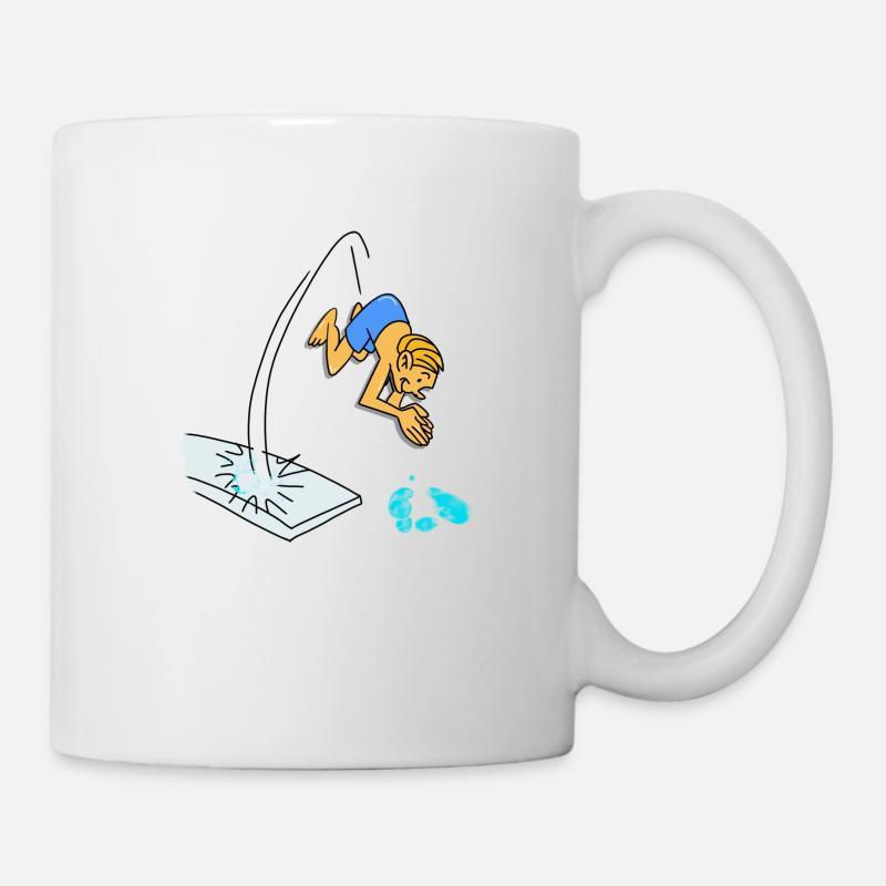 Plongée depuis le plongeoir, plongée. natation, natation - Mug blanc - blanc