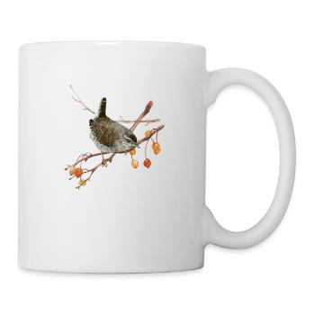 Lovingly hand-painted fence king on a branch - Mug - white - Right