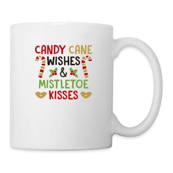 Candy Cane souhaite et bisous de gui - Mug blanc - blanc - Droite