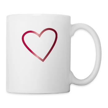 Heart Contour in Ruby Red - Mug - white - Right