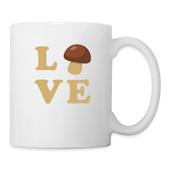 Pilz Pilzsammler Liebe - Tasse - Weiß - Rechts