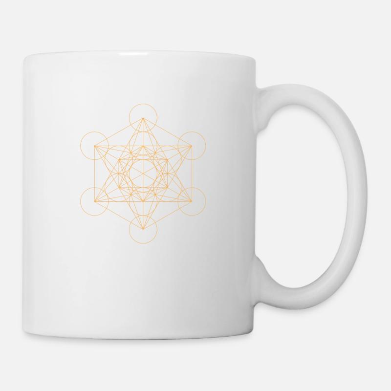 Metatron's Cube Gold - Mug - white