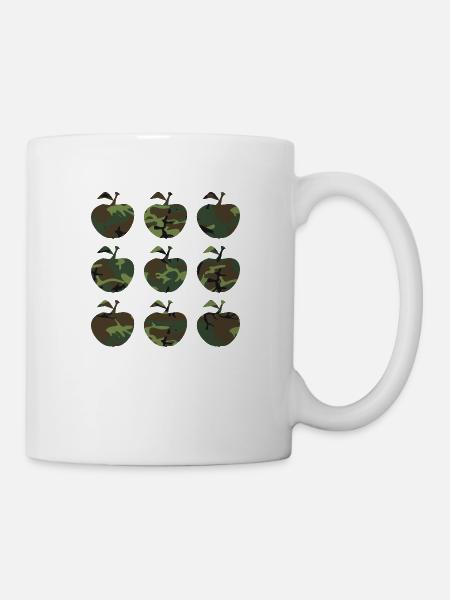Camouflage Apfel Retro - Tasse - Weiß