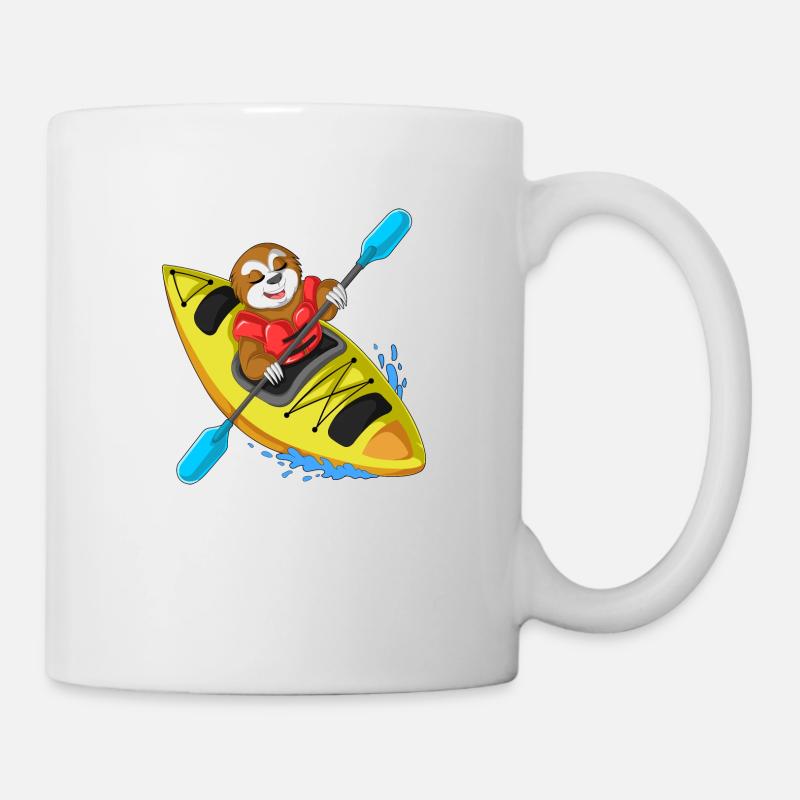 sloth kayak - Mug - white