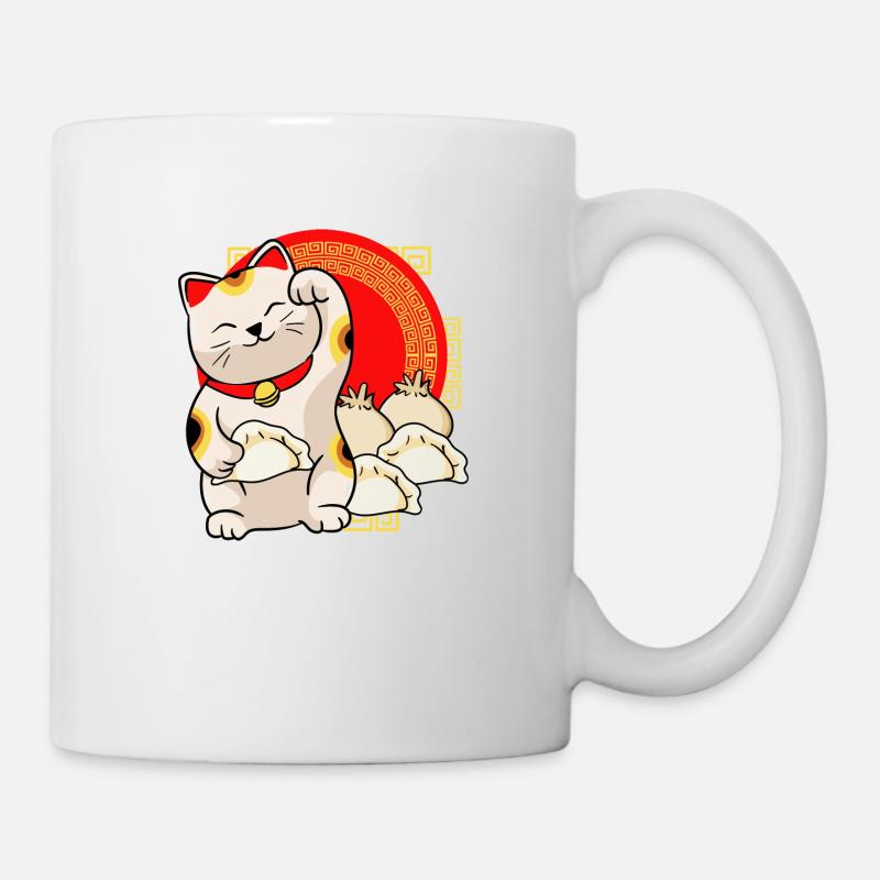 Glückskatz Und Dumplings - Tasse - Weiß