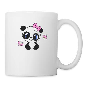 Female panda with butterflies - Mug - white - Right