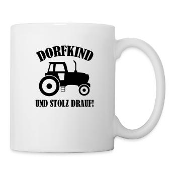 traktor dorfkind - Tasse - Weiß - Rechts