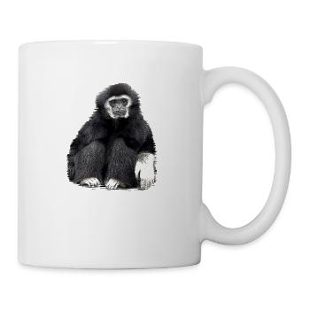 Gibbon Affe schwarz - Tasse - Weiß - Rechts